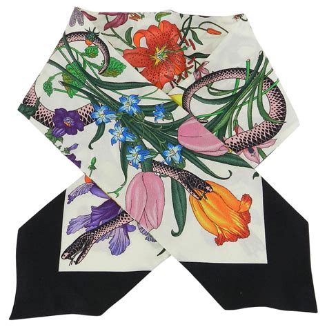 vintage gucci floral scarf|gucci flora snake scarf.